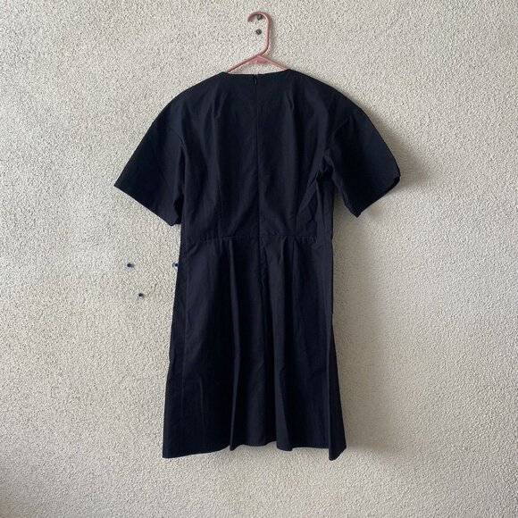 Victoria Beckham Womens Dress Black Front Pleated Short Sleeve Size 14 - Picture 12 of 15